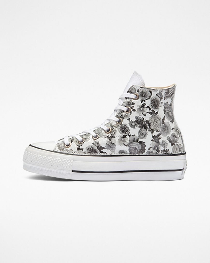 Pantofi Platforma Dama Converse Chuck Taylor All Star Lift LTD Floral Inalti Flori | RO IOWFE371